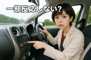 車内でカーナビのタッチパネルを操作する女性｜一部反応しない？